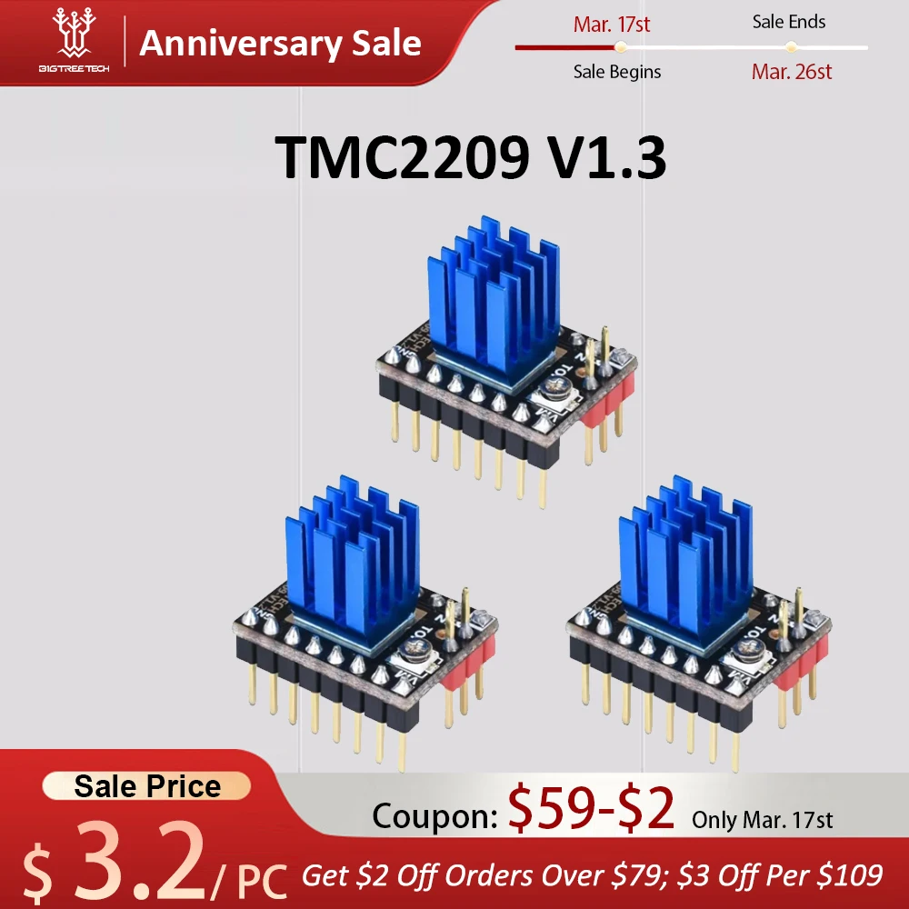 BIGTREETECH TMC2209 V1.3 Stepper Motor Driver UART VS TMC2208 TMC2130 3D Printer Parts For Octopus V1.1 SKR 2 Board Ender 3 V2