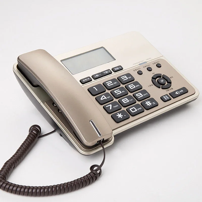 Office Corded Phones Wired Desktop Landline Telephone with Caller ID, Orange Backlit, Alarm, Support Speakerphone