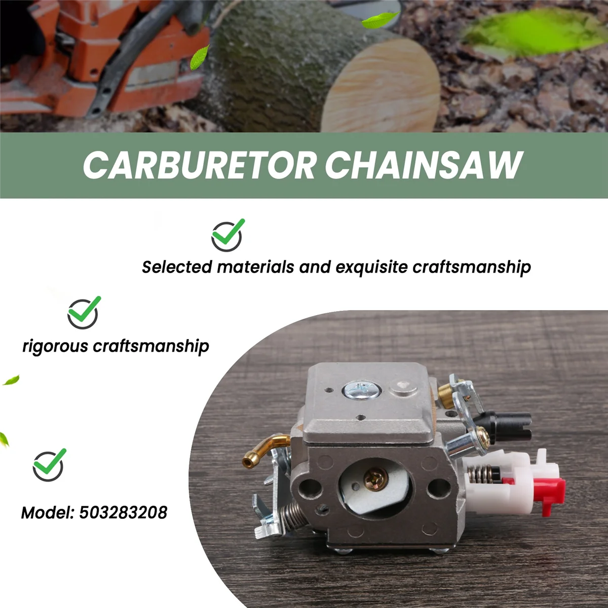 Husqvarna用キャブレター、チェーンソー部品、340、345、346、350、353、503283208、503283208、