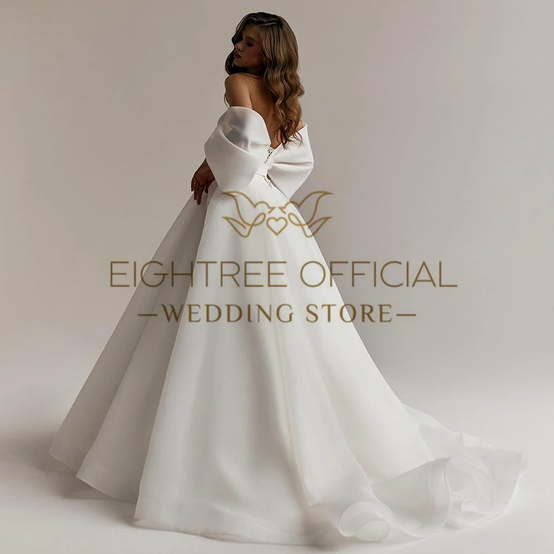 Eightree 2024 White Princess Wedding Dresses Sweetheart Beadings Tulle Wedding Gowns Boho Beach Bridal Ball Prom Dress Plus Size