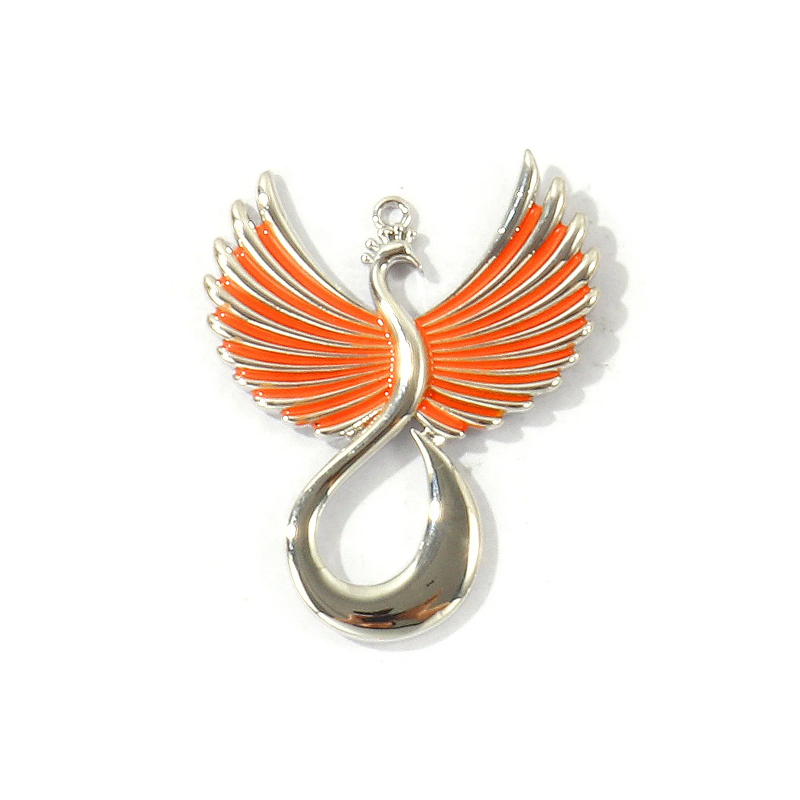 1 Stück Mehrfarbiger Emaille-Phönix-Anhänger, Mythisches Tier, Messing-Charms für DIY-Halsketten, Ohrringe, Schmuckherstellung, Großhandel, 4x3,3 cm – Detail 6
