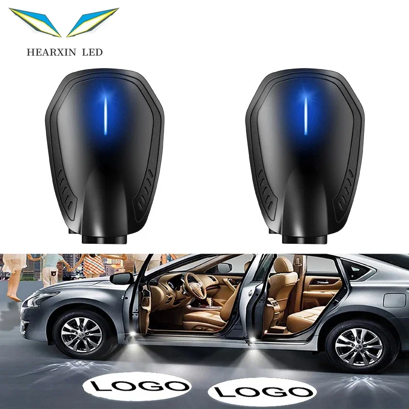 2PCS Rechargeable Led Car By Welcome Light Wireless Car Styling Laser Projector Logo Ghost Shadow Lamp Car Accessories