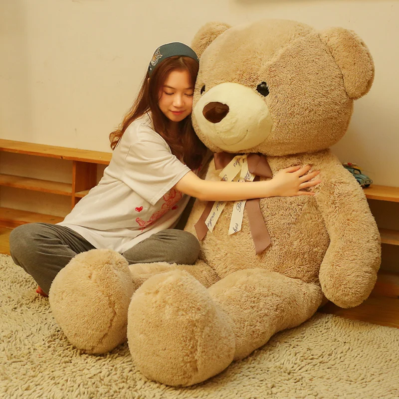 120cm Nice New Hot High Quality Teddy Bear With Ribbon Stuffed Animals Plush Toys Doll Pillow Kids Lovers Birthday Baby Gift