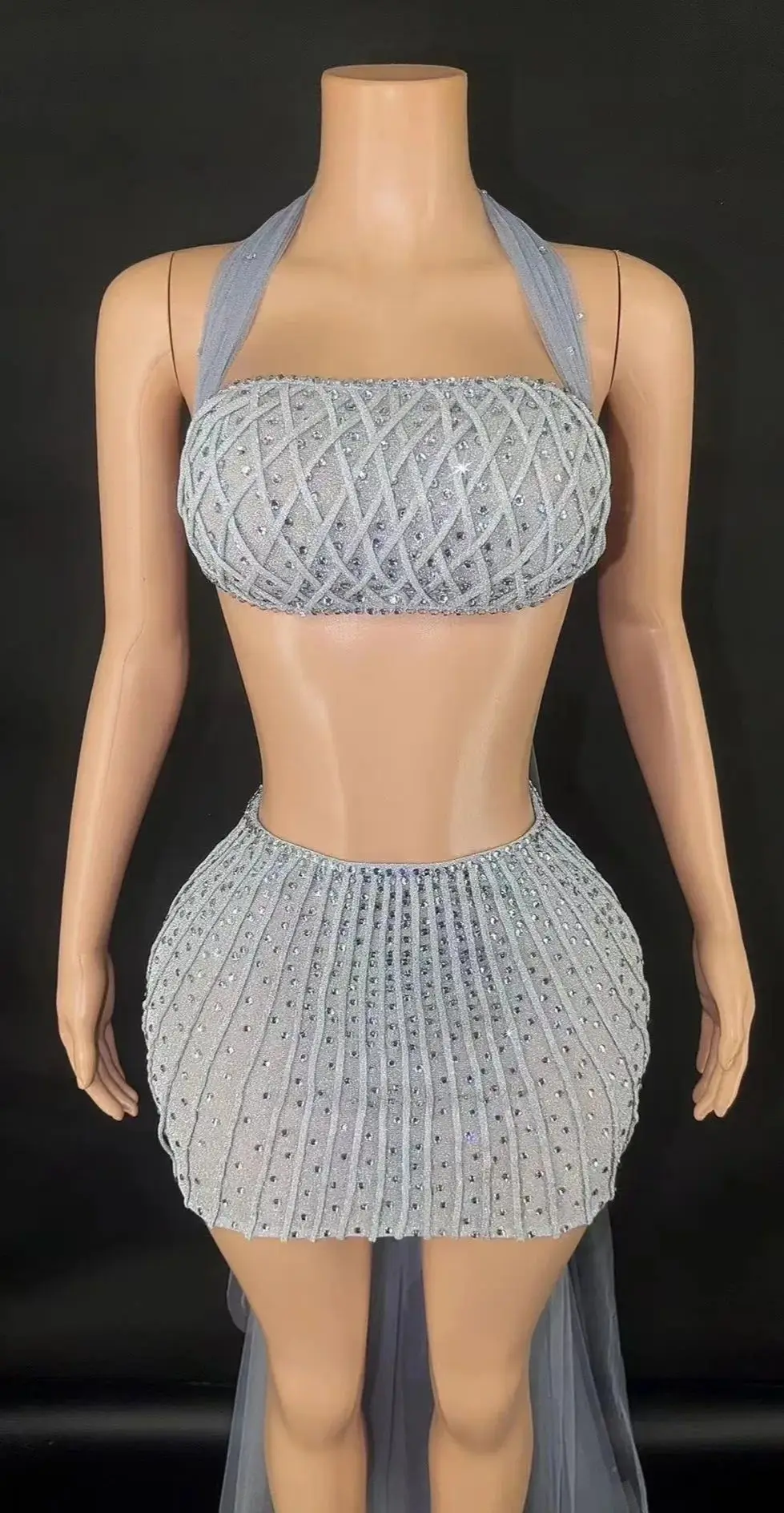 

ZD stage Performance Wear Big Size Clothes Women rhinestone Applique For Dresses