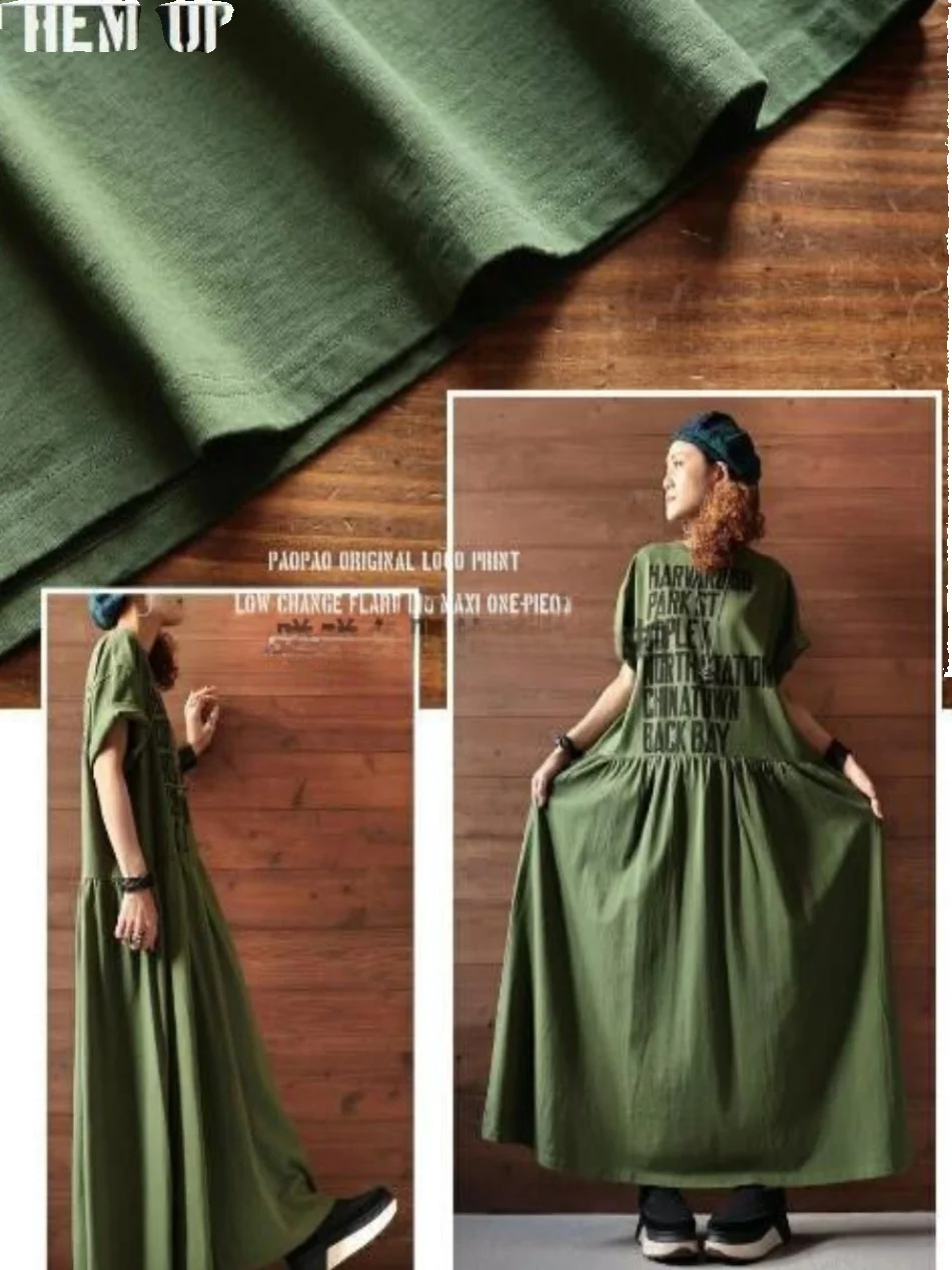 T-shirt ample japonais pour femmes de 25 à 29 ans, ample, avec lettres imprimées, longueur au sol, ligne a, été