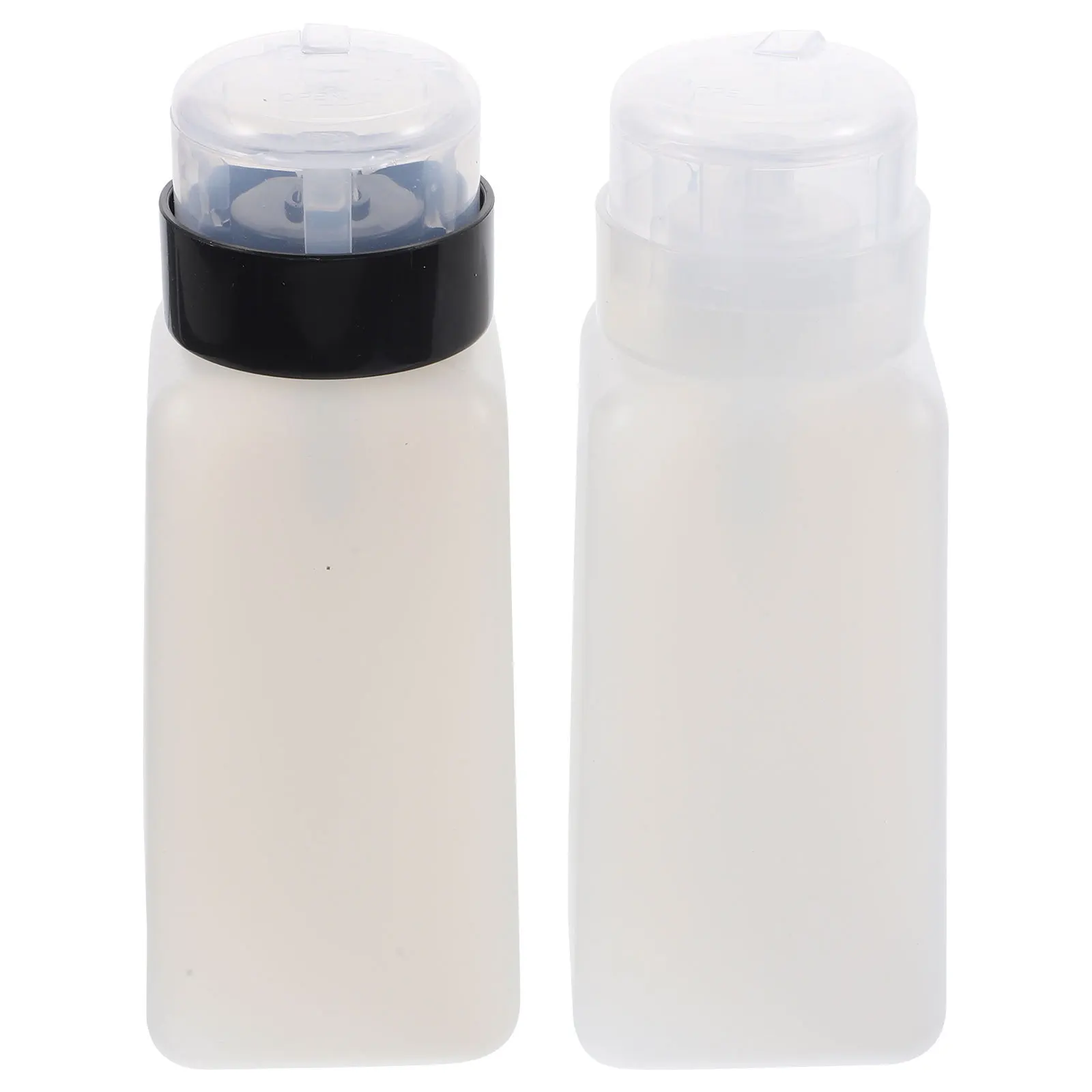 2Pcs 250ml Push Down Pump Dispenser Nail Polish Remover Bottle Easy Press Travel Refillable Liquid Storage