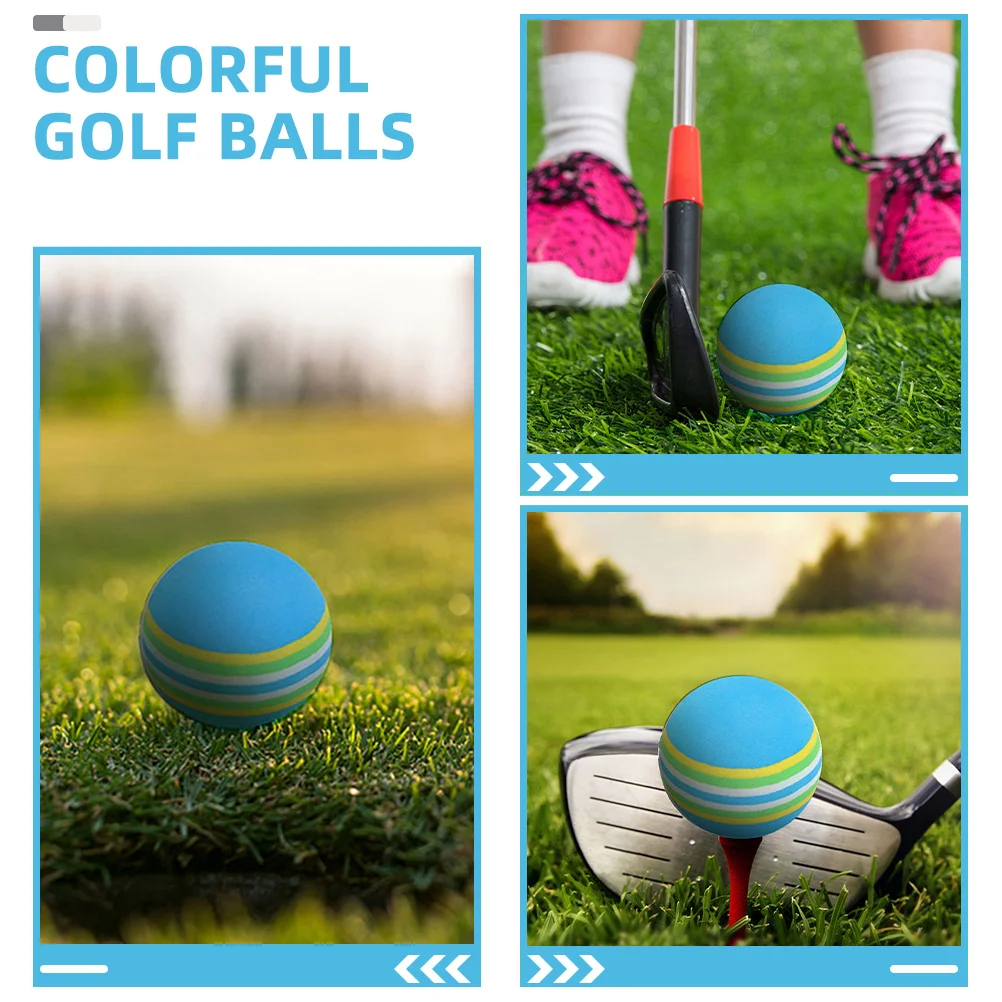 10Pcs Colored Golf Balls Novelty Mini Indoor Practice Safe Pets Resistant Chewing Long Lasting Colored Golf Balls