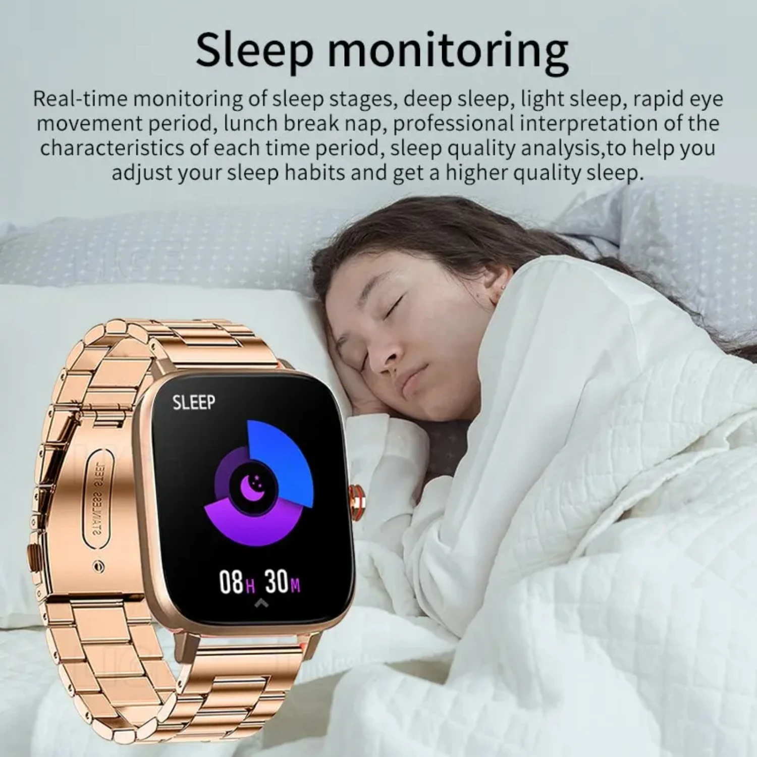 Reloj inteligente para hombre y mujer, reloj inteligente con esfera personalizada para Android IOS, relojes Bluetooth resistentes al agua, pulsera completamente táctil, reloj para hombre