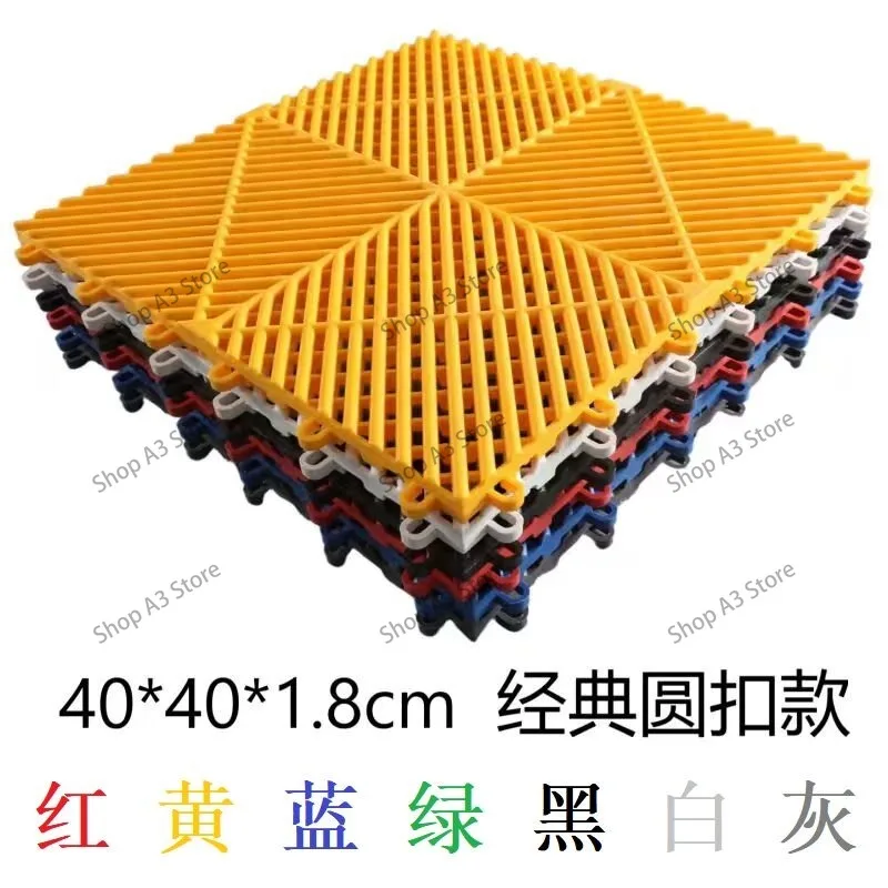 40 pcs Interlocking Anti Slip Plastic Drainage Grille Waterproof Floor Tile for Car Wash Garage Use