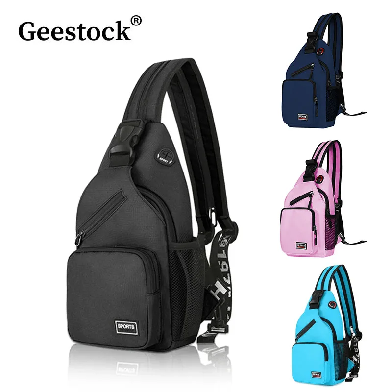 Geestock Chest Bag With Earphone Hole Women Samll Backpack Female Sling Messenger Travel Waist Crossbody Bag Girl Back Pack