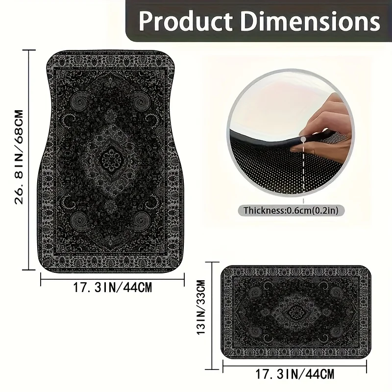 الحصير سيارة مستطيلة باندانا طباعة تصميم ل البساط السجاد Tapis شال منشفة السجاد الحصير الكلمة للسيارات، ديكور السيارات الداخلي #3