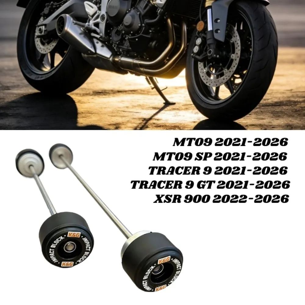 

Motorcycle Front & Rear Axle Sliders Fork Protectors and Crash Protection Set for Yamaha MT-09 / MT-09 SP 2021-2026 XSR900 22-23