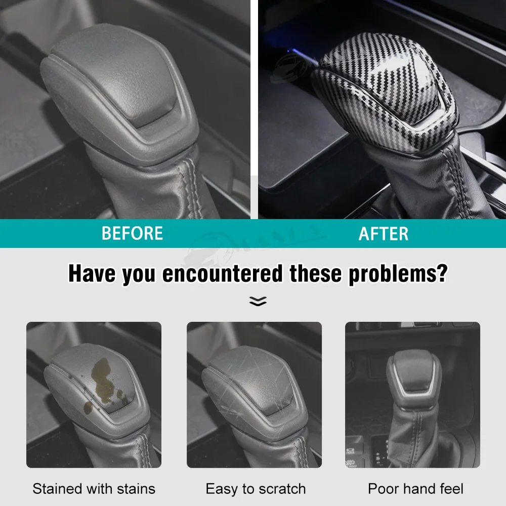 For Toyota RAV4 2019 2020 2021 2022 2023 2024 RAV 4 XA50 Hybrid Accessories Car Gear Shift Knob Gear Head Cover Trim