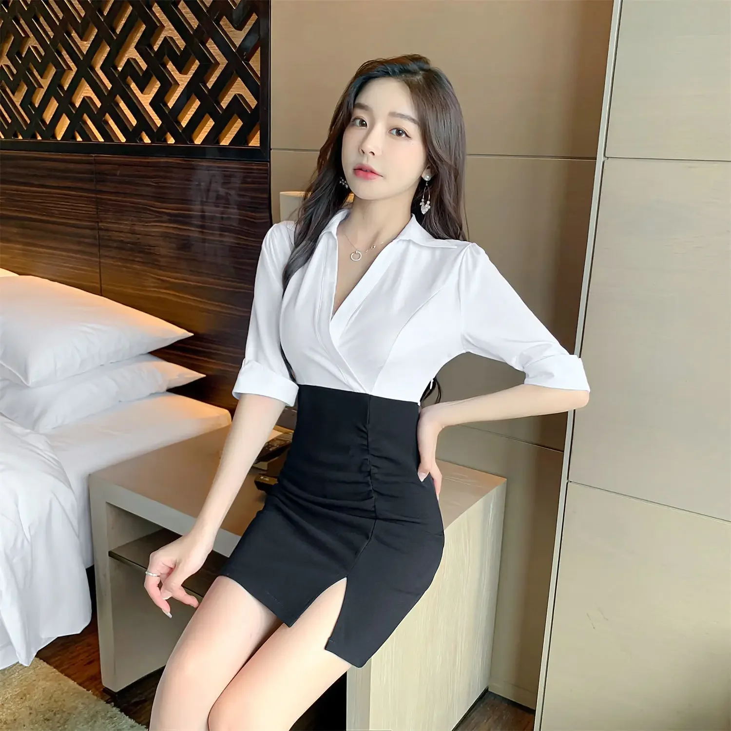 Robe femme manches courtes Mini Coquette serrée Corset moulante chemise de boîte de nuit t-shirts sexy en vente tenues Kpop robes pour femmes