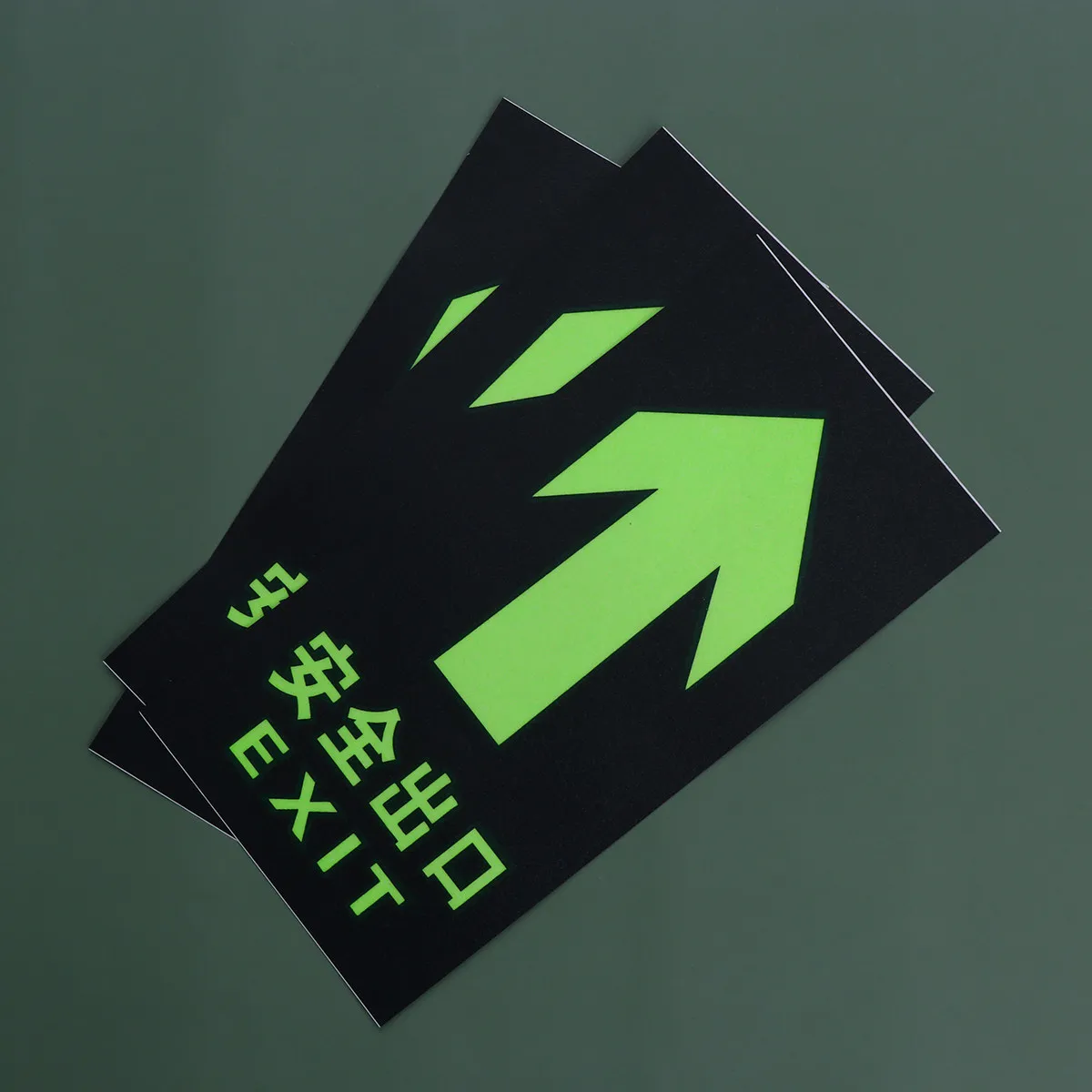 8Pcs Luminous Exit Wall Stickers Photoluminescent Glow in Safety Exit Signs Decals for Emergency Doors Shops Hotels