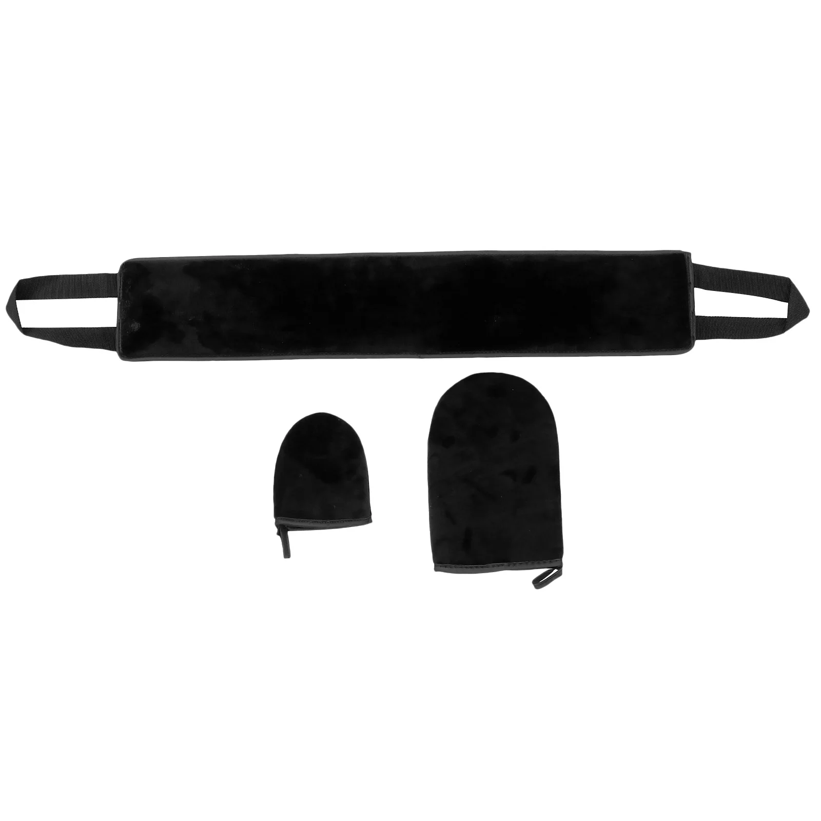 

3pcs Flocked Oiled Fingerless Tanning Applicator Mitts Black Self Tan Glove Compact Size Easy Carry Planting Powder