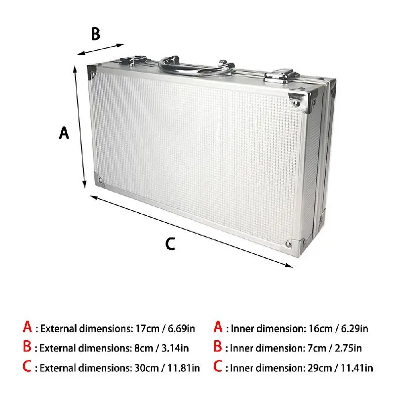 Caja de herramientas de aleación de aluminio, caja de kit de vehículo al aire libre, equipo de seguridad portátil, caja de instrumentos, equipo de