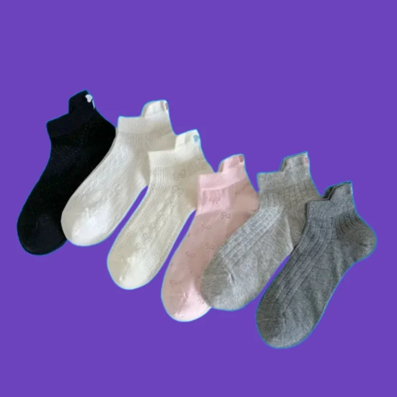 2/5 Pairs Cotton Socks Boat Socks Exquisite Little Butterfly Women's Summer Cotton Socks Japanese Thin Casual Sweet New Socks