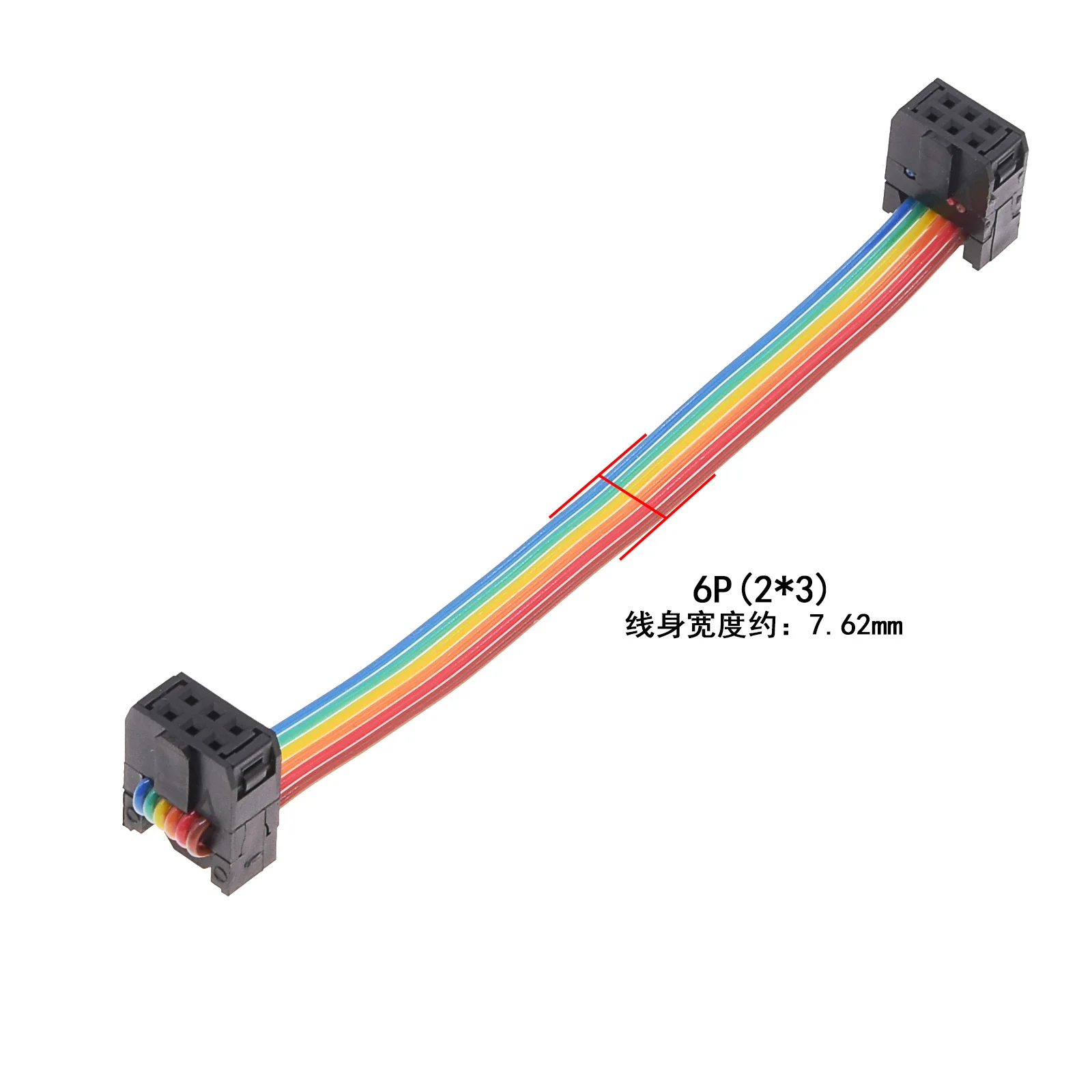2.54mm Color Flat Ribbon Cable 6-50Pin JTAG ISP Download Data Cable for DC3 IDC Box Header Computer Connector