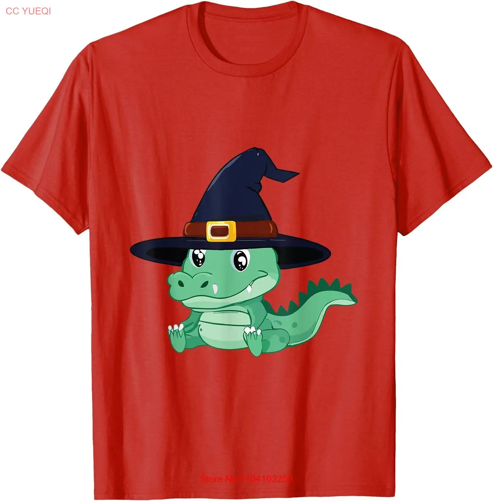 Cute Alligator Halloween 2024 Costume Witch Hat Crocodile T Shirt Men