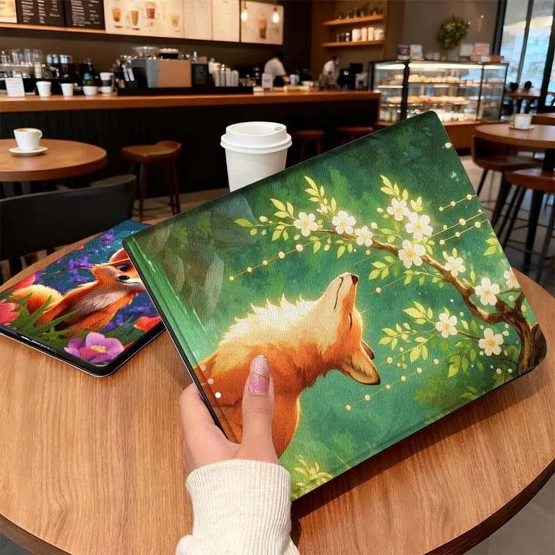 

Cartoon Fox Flower Field For iPad Pro Air 5th 6th 7th 13 M3 M4 M5 12.9 13.3 inch 2018 2022 2024 2025 Tablet Case