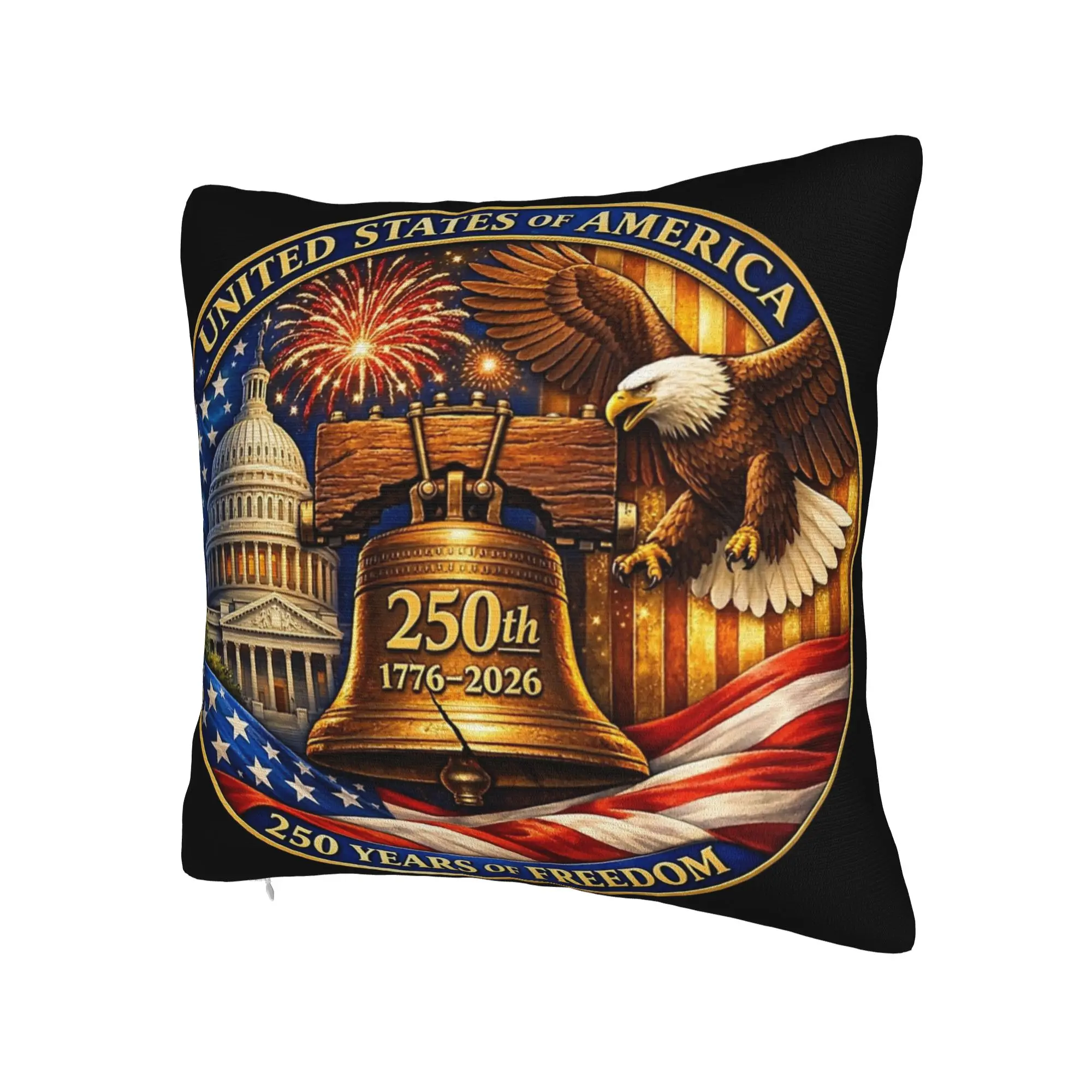 Decorative Pillow Cover America 250 Year Anniversary  Stuff Home  Throw Pillow Case Cover Zippered Multi Size
