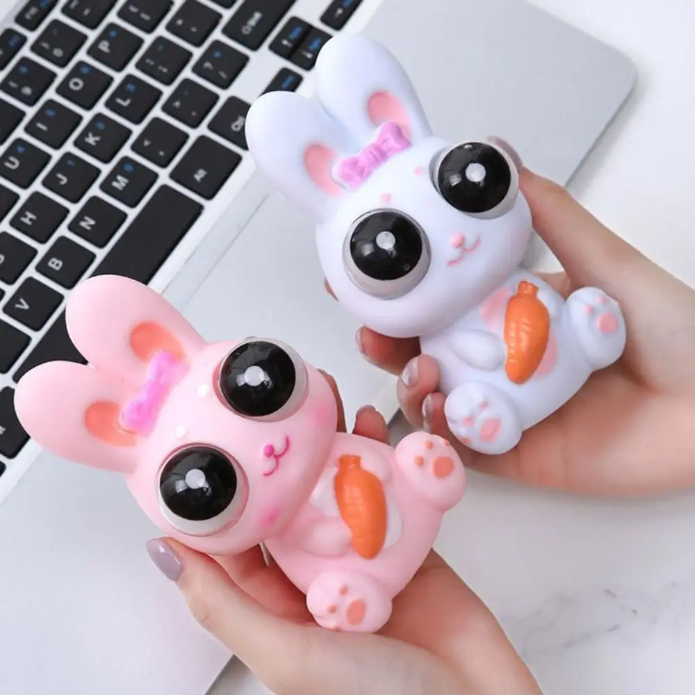 Simulation Rabbit Eyeball Burst Rabbit Popping Out Eyes Cartoon Animal Squeeze Ball Toys Cute TPR Squeeze Stretching Ball