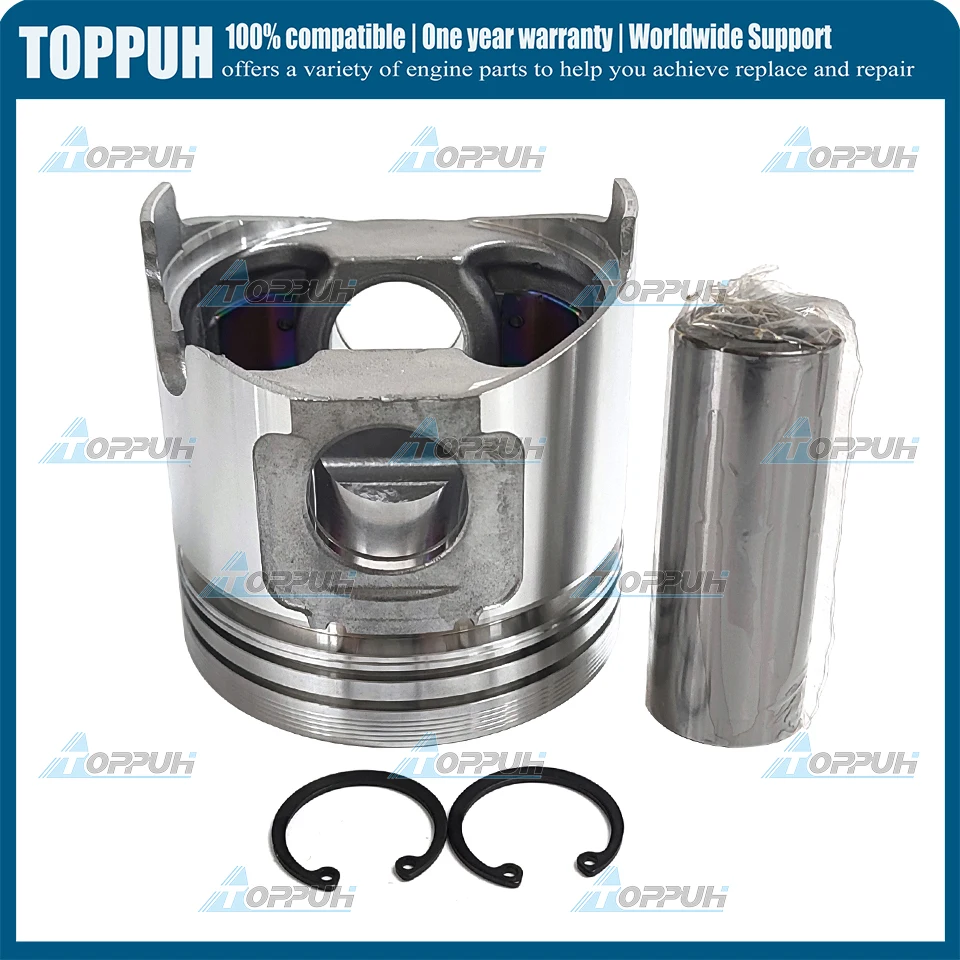 3TNE84 Piston Set (Clip & Pin) for Yanmar 3TNE84 Komatsu 3D84-3 Diesel Engine 129002-22090 84mm