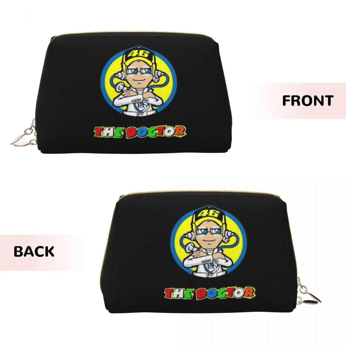 Motorcycle Racing Motor Rossi Women Cosmetic Bag Travel Makeup Organizer Pouch Toiletry Storage Dopp Kit Case