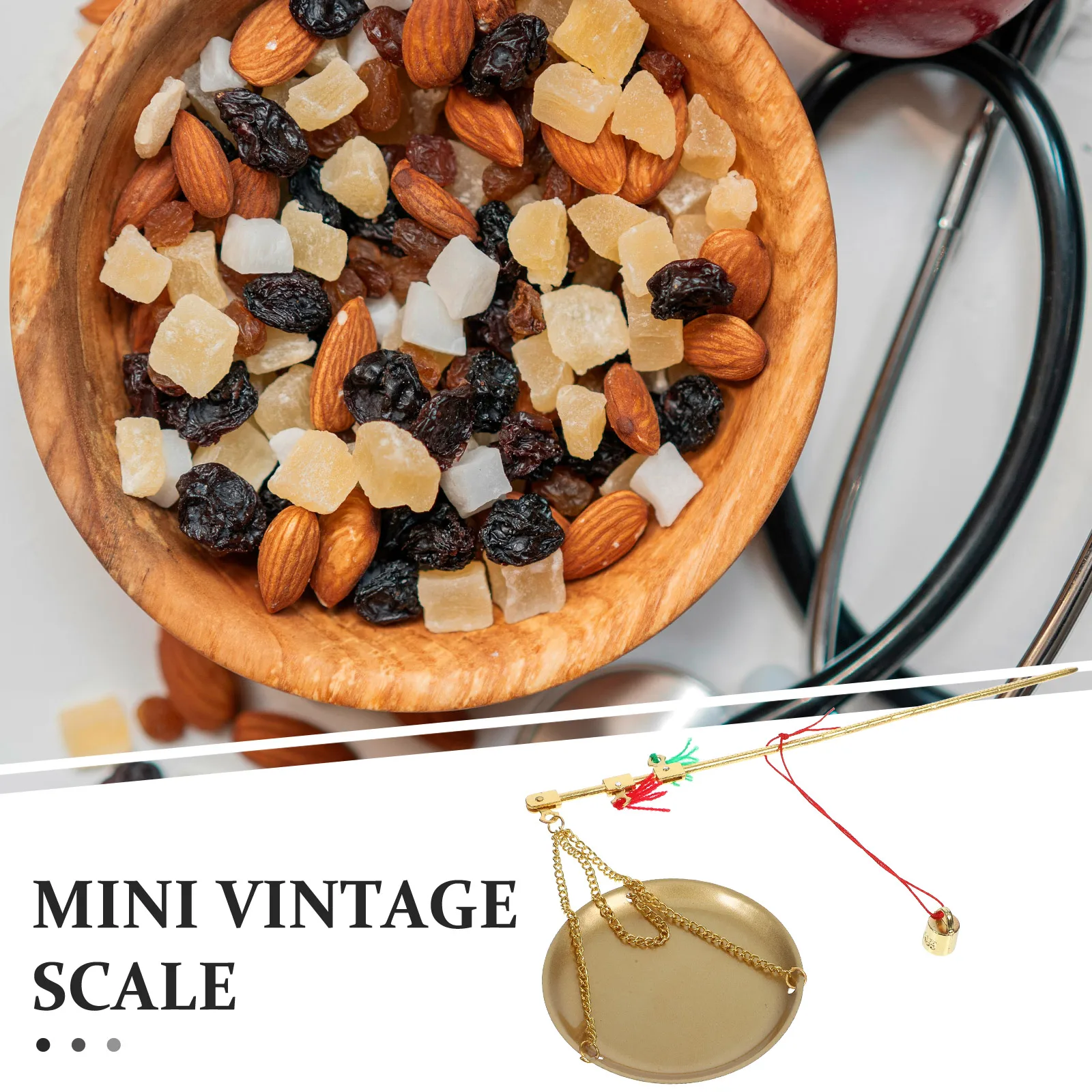 

1 Set Chinese Medicine Scale Tea Leaf Dried Fruit Portable Handheld Weighing Small Metal Kitchen Use Vintage Style Household