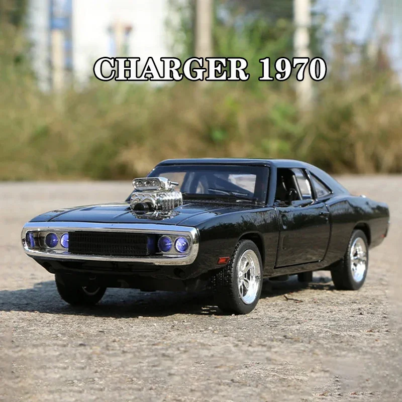 1:32 decoração de carro de liga clássica carregador furioso rápido 1970 modelo de carro som luz diecasts & veículos de brinquedo coleção brinquedos