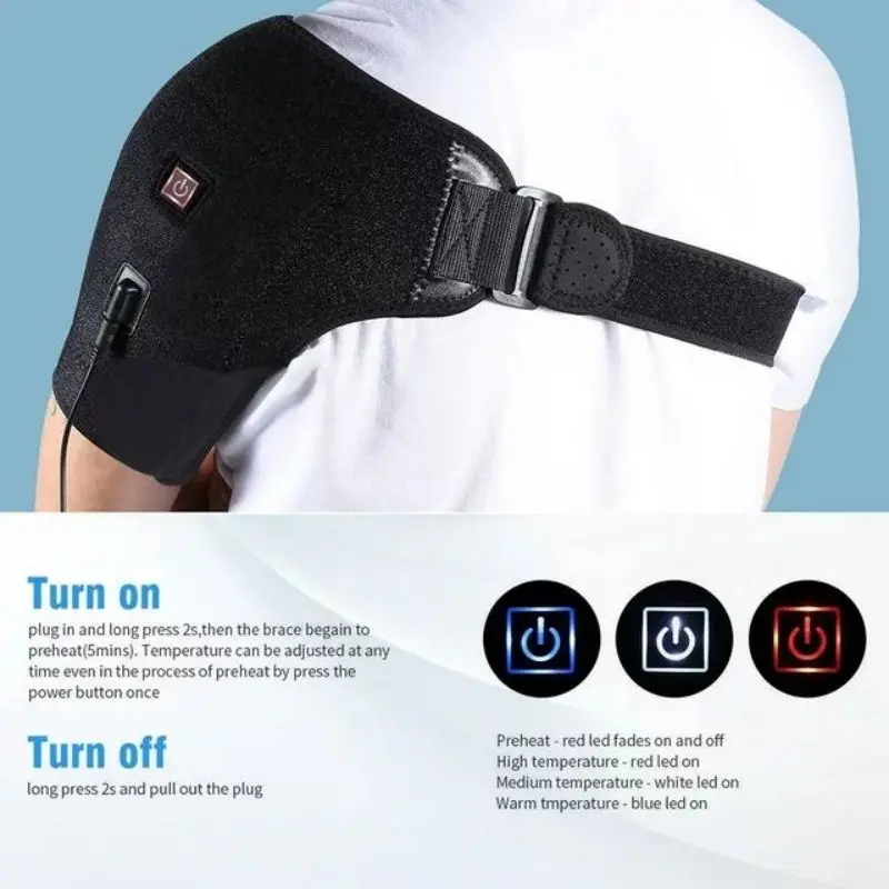 Heating Shoulder Support Belt with 3 Levels of Temperature Adjustment for Cold and Warm Body Relaxation Tool Suitable Both Sides