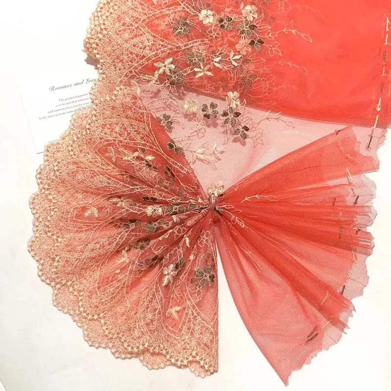 

15Yards Floral Embroidered Lace Trim Skirt Hem Underwear Sewing Acces Craft DIY Apparel Fabrics Wedding Dress Sleeve