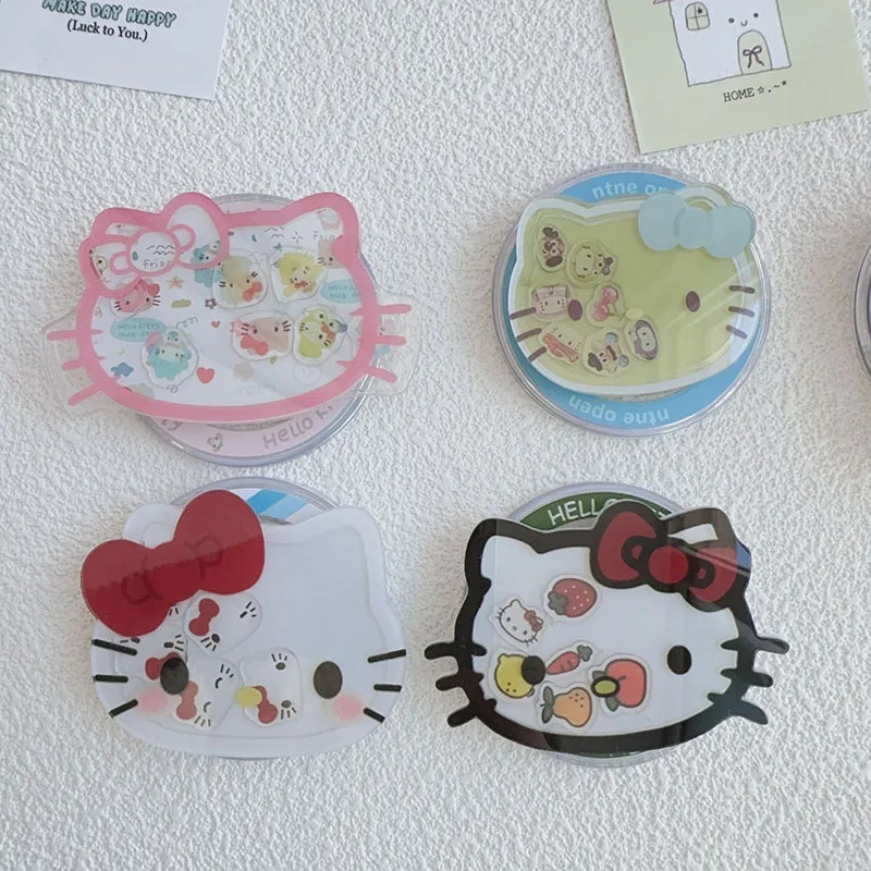 

New Sanrio HelloKitty Mobile Phone Shaker Holder Revolve Kawaii Desktop Retractable Magnetic Girls Portable Folding Stand