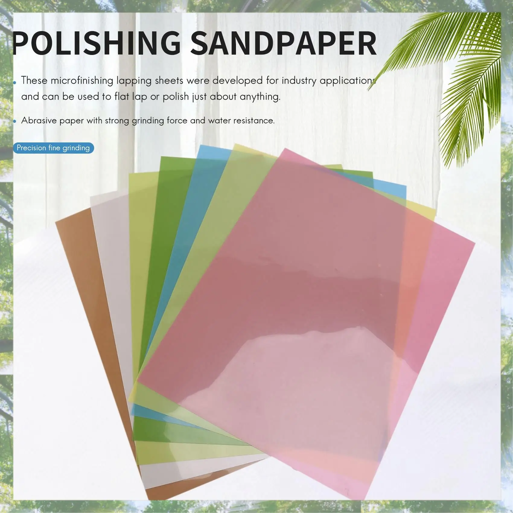 

Premium-7Pcs/Set Lapping Film Sheets Assortment Precision For Polishing Sandpaper 1500/2000/4000/6000/8000/10000/12000 Grits