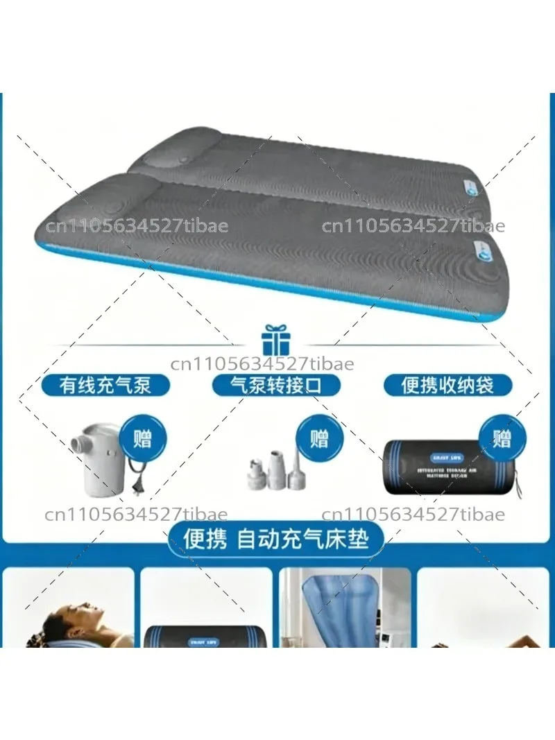 Inflatable Camping Mattress with Built-in Pump, Portable Tent Sleeping Air Bed Foldable Floor Mat