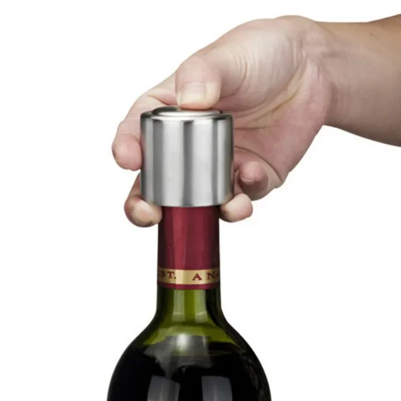 2PCS Stainless Steel Wine Bottle Stopper Vacuum Red Wine Cap Sealer Fresh Keeper Bar Tools Bottle Cover Kitchen Accessories