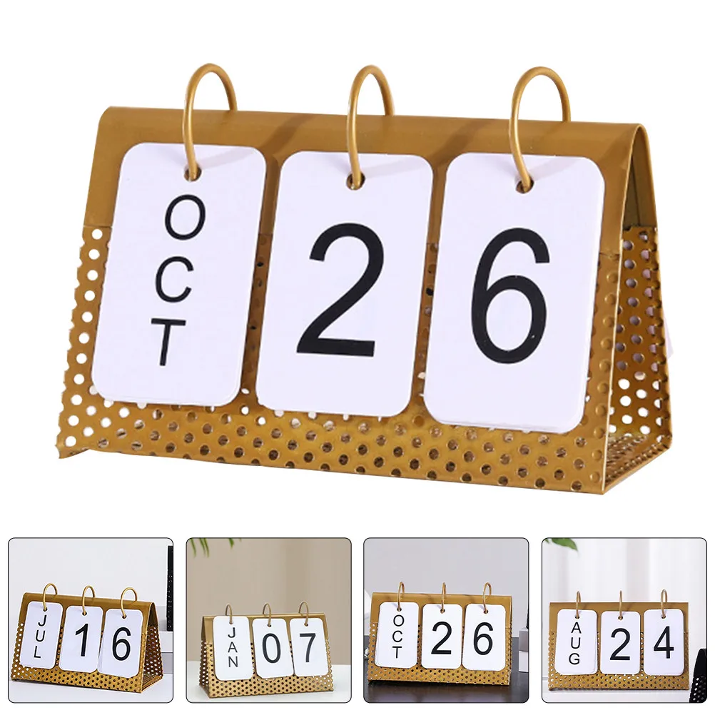 

Metal Desk Calendar 2023 Sturdy Iron Frame Small Office Desktop Calendar Home Decoration Planner Organizer Gift