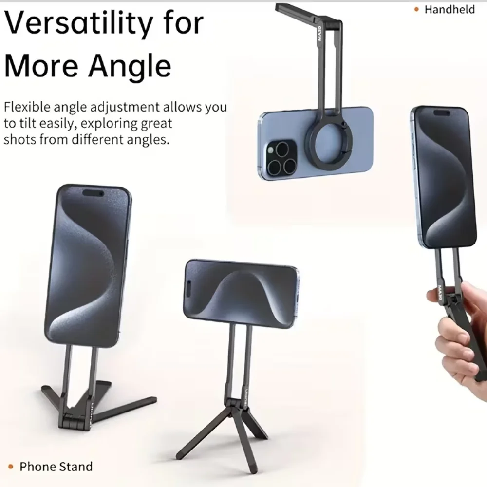 

Магнитный штатив для телефона с карабином, портативная двусторонняя подставка для телефона, настольное крепление, держатель для селфи для iPhone 14-17 ProMax