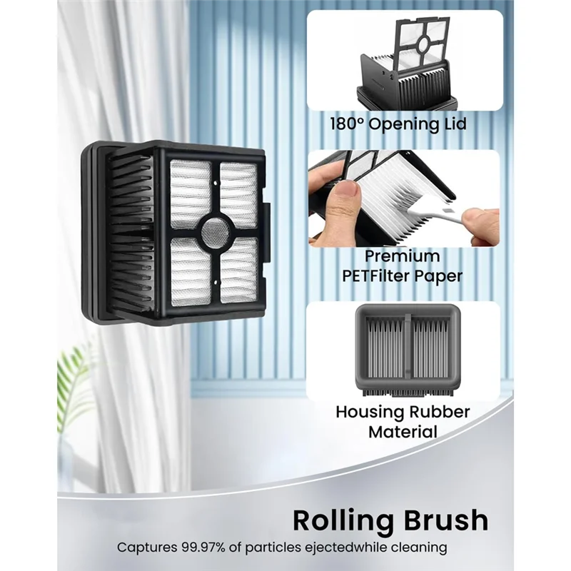 A86I-مرشحات HEPA الأساسية وبكرات الفرشاة لـ Dreame H12 Pro، H12 Dual، H13 Pro ترقيات المكنسة الكهربائية الرطبة والجافة