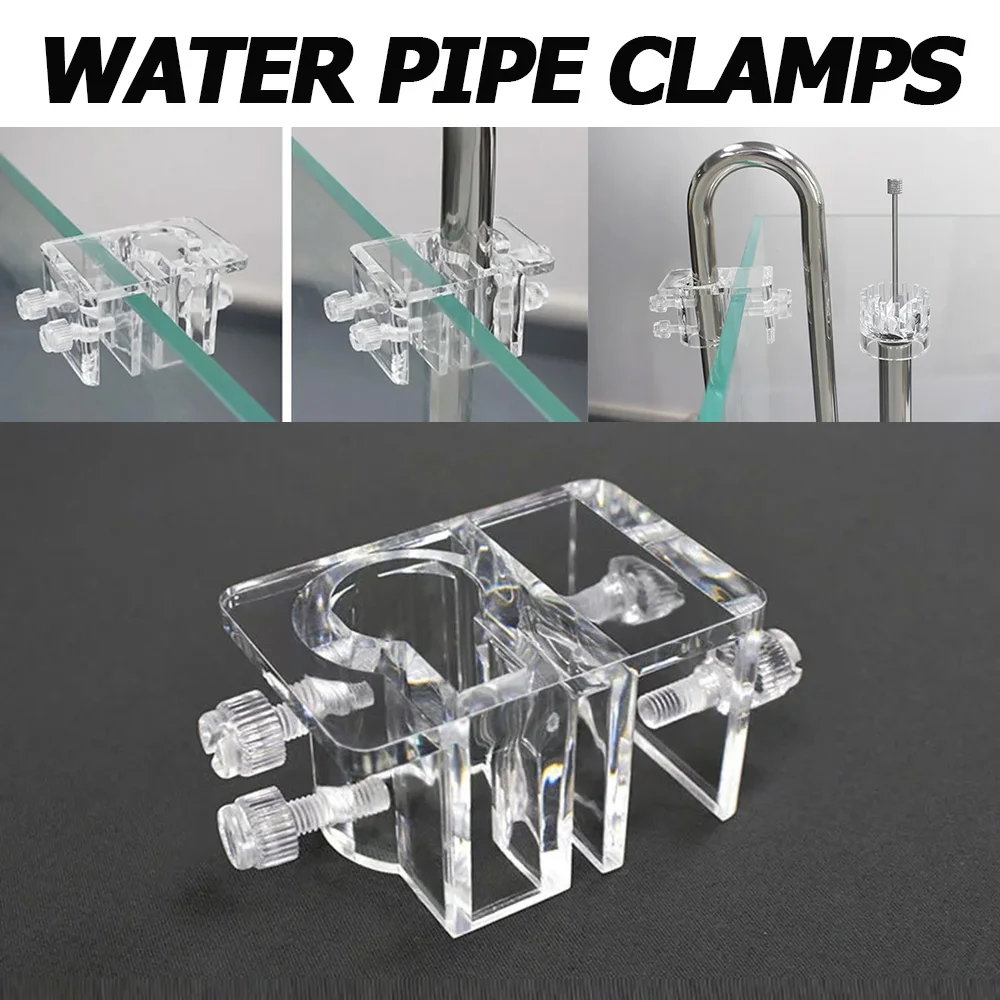 Fish Tank Acrylic Water Pipe Clamps Aquarium Glass Inflow Outflow Holder Fixed Clamps Plant Accessories Clip Lily Fishing Tube