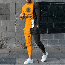 Men's Long Sleeve T-shirts and Pants Two Piece Guitar 3D Printed Men's Sets Casual Suit nike tech fleece