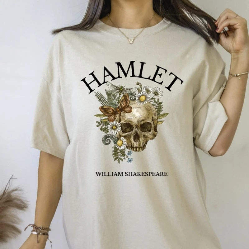 Shakespeare Hamlet Tee Literature Literary Bookish Merch Bookworm Christmas Gift Poet Light Dark Academia Book Cov T-Shirts