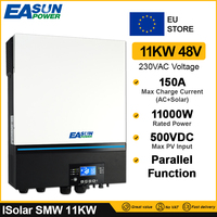 Easun Soalr Inverter 11KW 150A Dual MPPT Dual AC Output 230V 48V 50hz/60hz 500vdc PV Input Off Grid Solar Charger WIFI Parallel