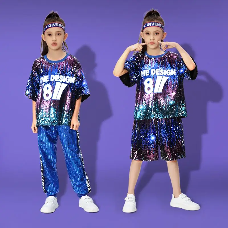 Children Cheerleading Costumes Boys Street Jazz Dance Suits Autumn Primary School Sports Meeting Costumes Group Class Clothes