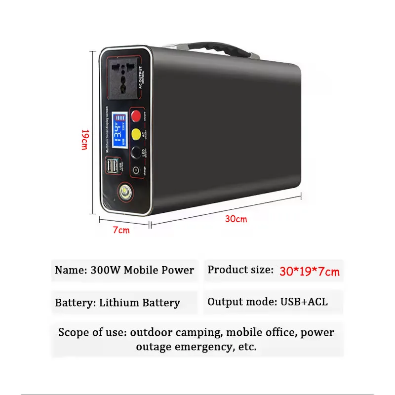 محطة طاقة محمولة، 90000 مللي أمبير، 220 فولت، 300 وات، حزمة طاقة LiFePO4، مولد Aste، محطة طاقة لمعدات التخييم الخارجية، التدفئة #2