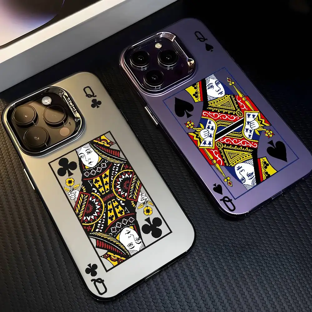 بوكر نمط Q Fishion جراب هاتف آيفون 17 16 15 14 13 12 11 برو ماكس الهواء متعدد الألوان ماتي ليزر معدني أورورا فوندا #1