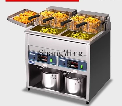 ZYY หม้อทอดไฟฟ้าเชิงพาณิชย์หม้อทอดควบคุมอุณหภูมิอัตโนมัติกระบอกคู่ความจุขนาดใหญ่แนวตั้ง