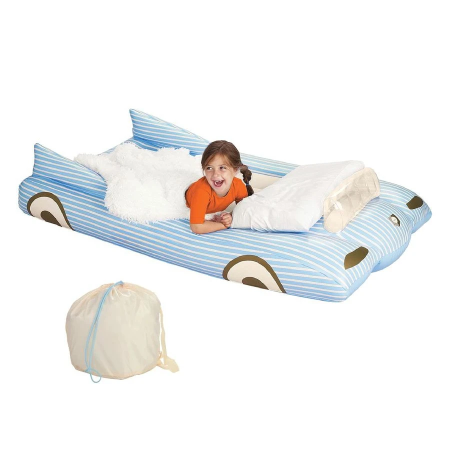 

Kids Blue Inflatable Travel Bed amp Mattress. Perfect for Sleepovers. Includes Carrying Case Storage Bag, Twin