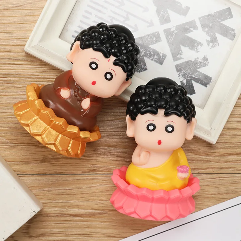 9CM Japanese Anime Crayon Shin-chan Cos Lord Buddha Cute Action Figure Plastic Model Toys Collection Dolls Desktop Decorations